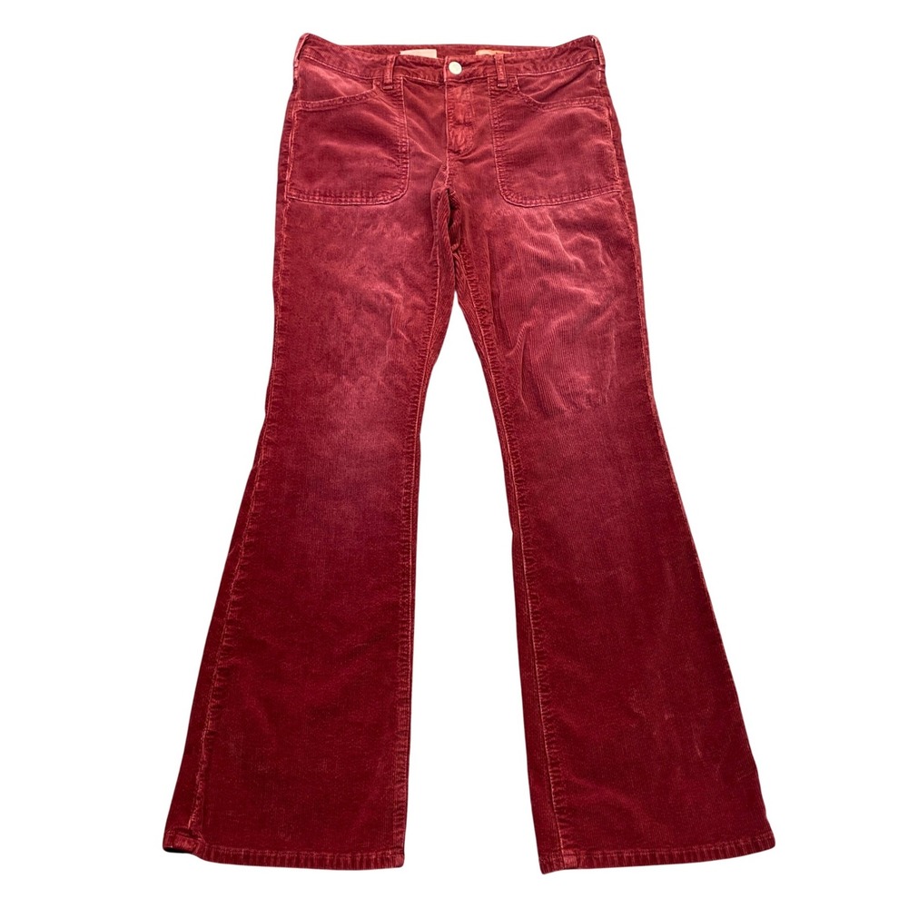 Pilcro The Icon Flare Corduroy Pants Red Size 28 Anthropologie Western Grunge